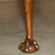 Banc ancien en cuir et noyer burr, style victorien