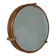 Vintage round wall light, wood, glass and brass, France 1980