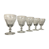 Set of 5 old wine glasses made of Sèvres crystal