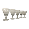 Set of 5 old wine glasses made of Sèvres crystal