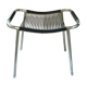 Tabouret en scoubidou noir et chrome des années 60