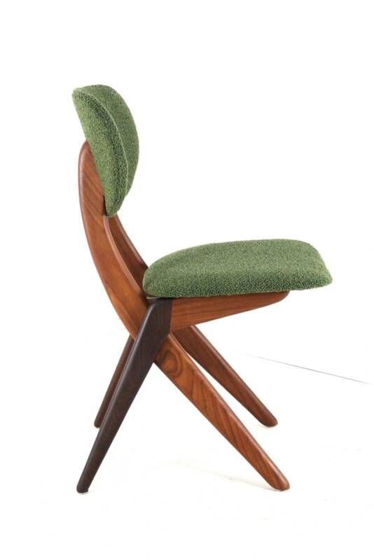 Set of 4 AwA Scissor Chairs - teak mid century modern - new upholstery