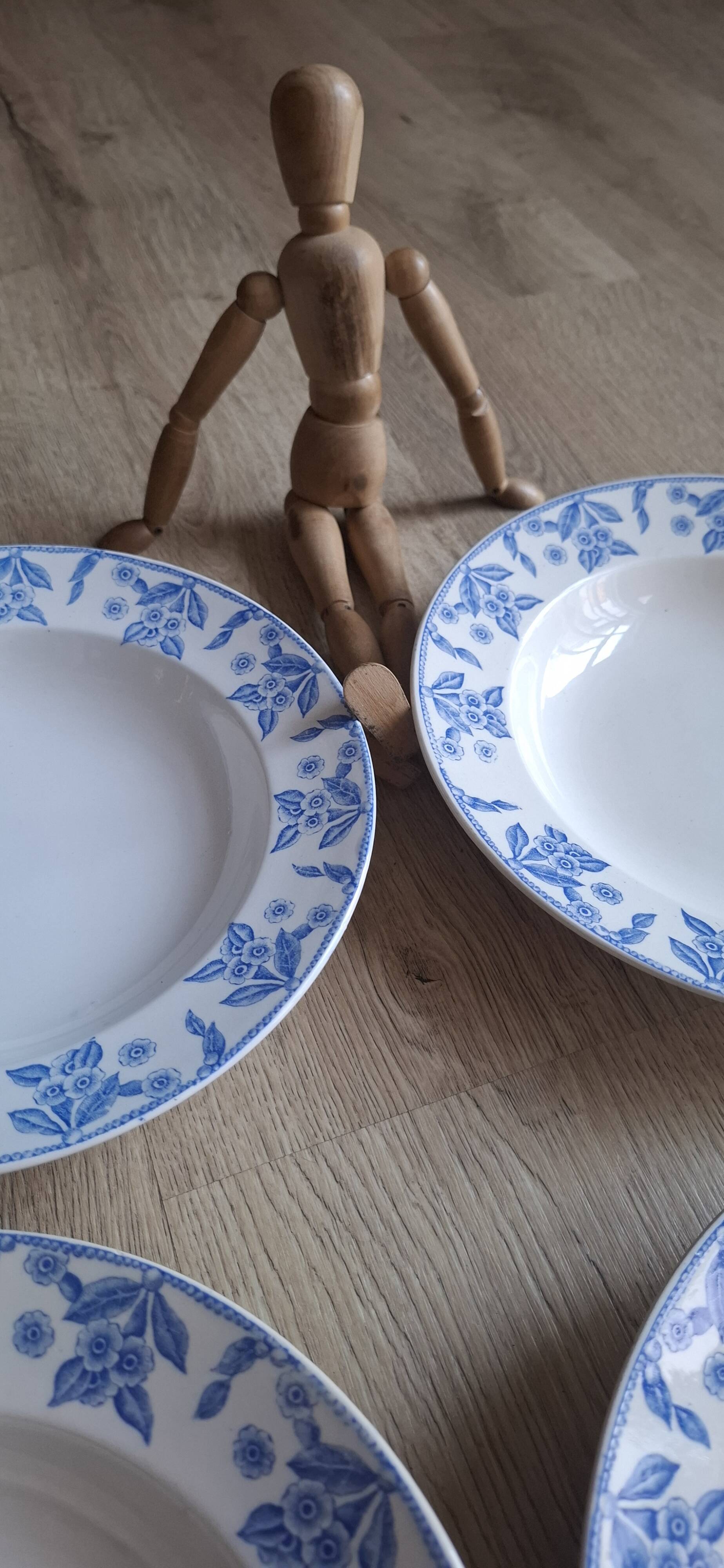 Set of 6 Dux blue soup plates Boch 1960