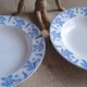 Set 6 assiettes creuses Dux bleues Boch 1960