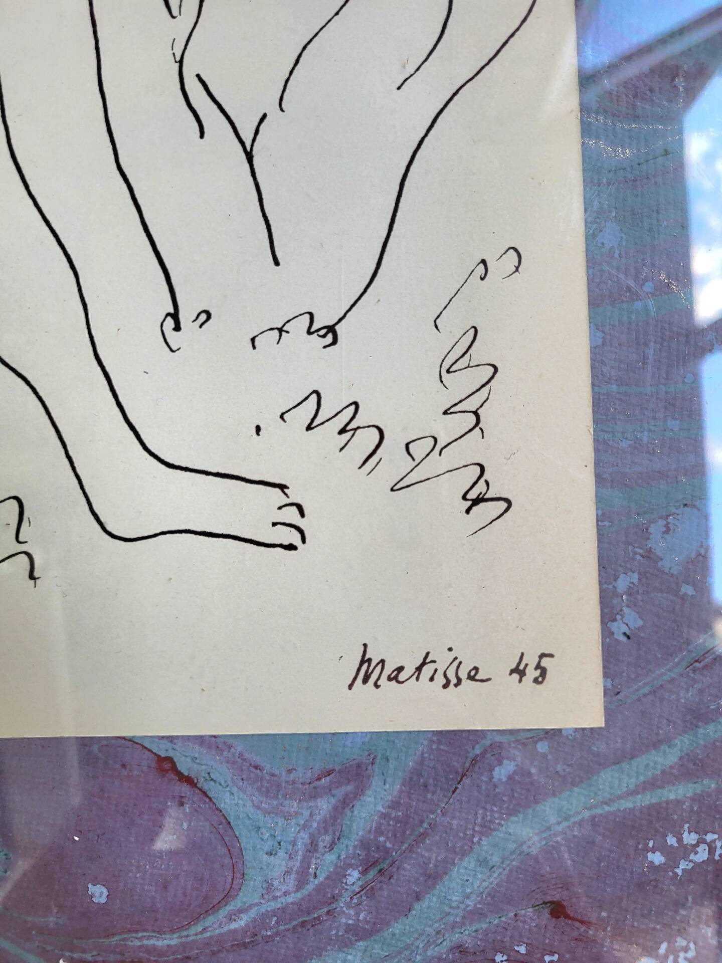 Framed table Lithograph Henri Matisse Orpheus Edition Mazenod 1945