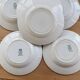 6 vintage ironstone deep plates mismatched - Blue and green tones