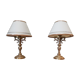 Pair of gilded bronze bedside lamps