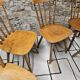 Lot de huit chaises barreaux vintage  bistrot auberge  1960