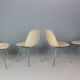 Ensemble de 4 chaises « H-Base » blanc cassé de Charles & Ray Eames pour Herman Miller, 1960