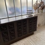 Brutalist sideboard attributed to De Coene, 1970s