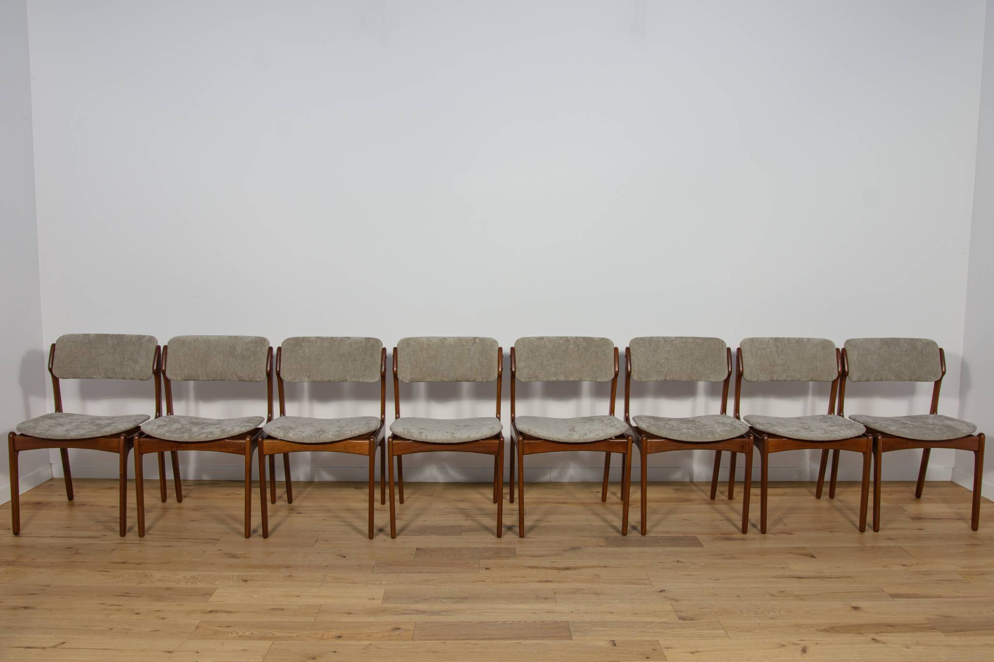 Mid-Century Model 49 Dining Chairs in Teak by Erik Buch for Odense Machine Gunning, 1960s, Set of 8