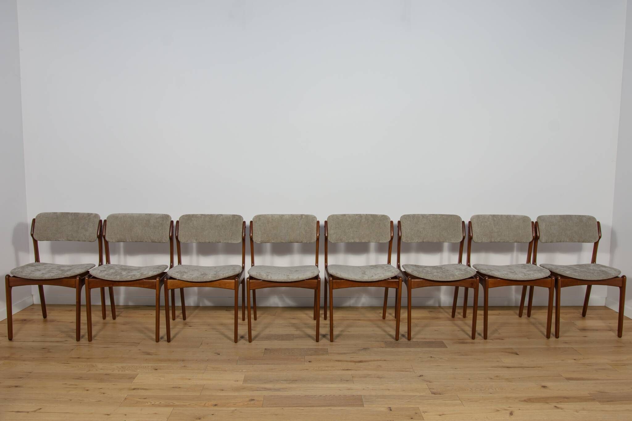 Mid-Century Model 49 Dining Chairs in Teak by Erik Buch for Odense Machine Gunning, 1960s, Set of 8