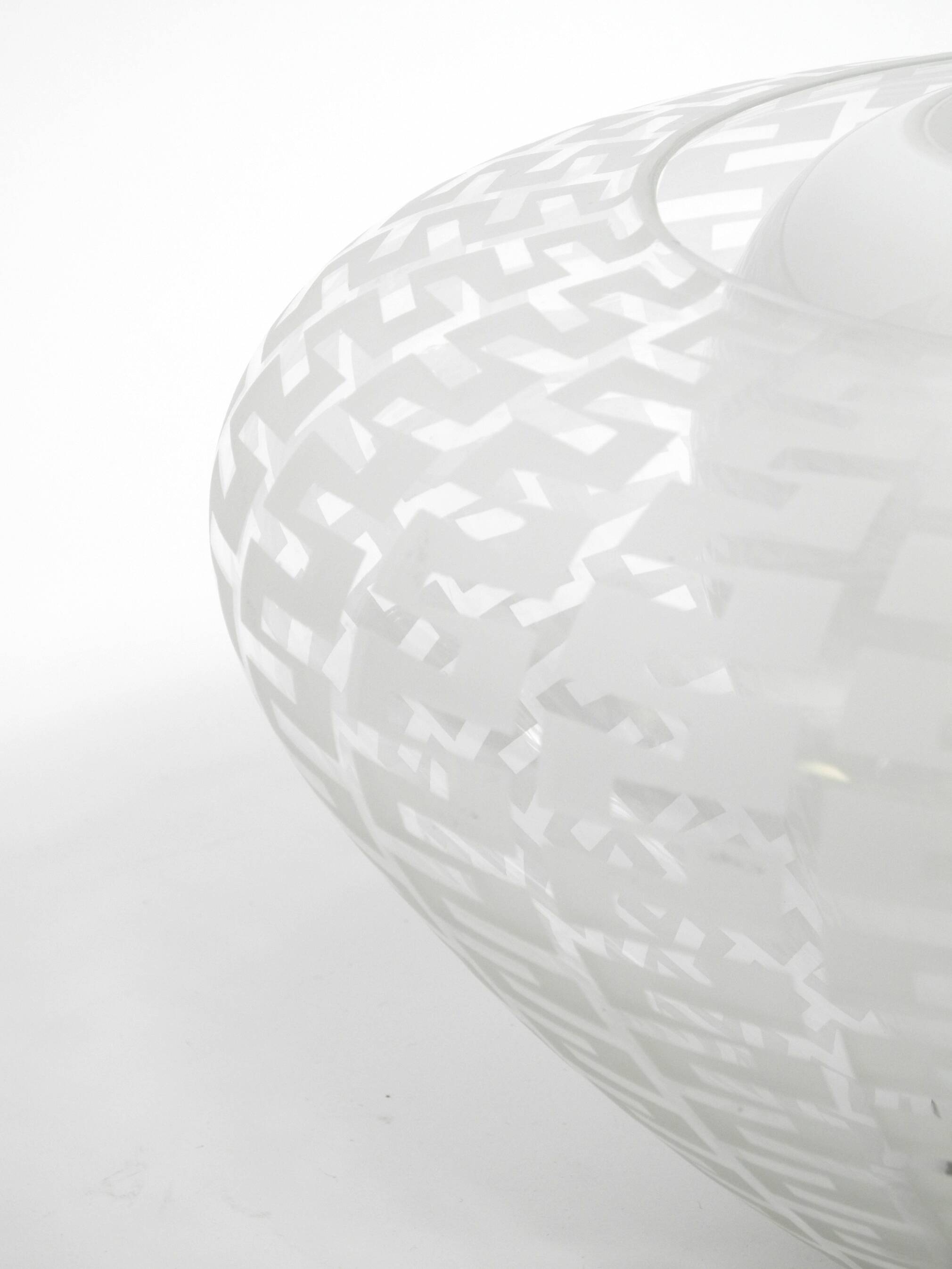 Original large Mid Century double glass ceiling lamp by Wilhelm Wagenfeld f