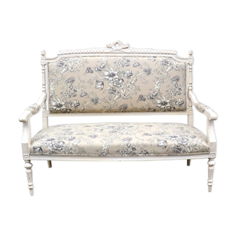 Banquette peinte style Louis XVI