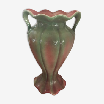 Vase en céramique émaillée à deux anses