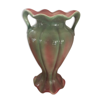 Vase en céramique émaillée à deux anses