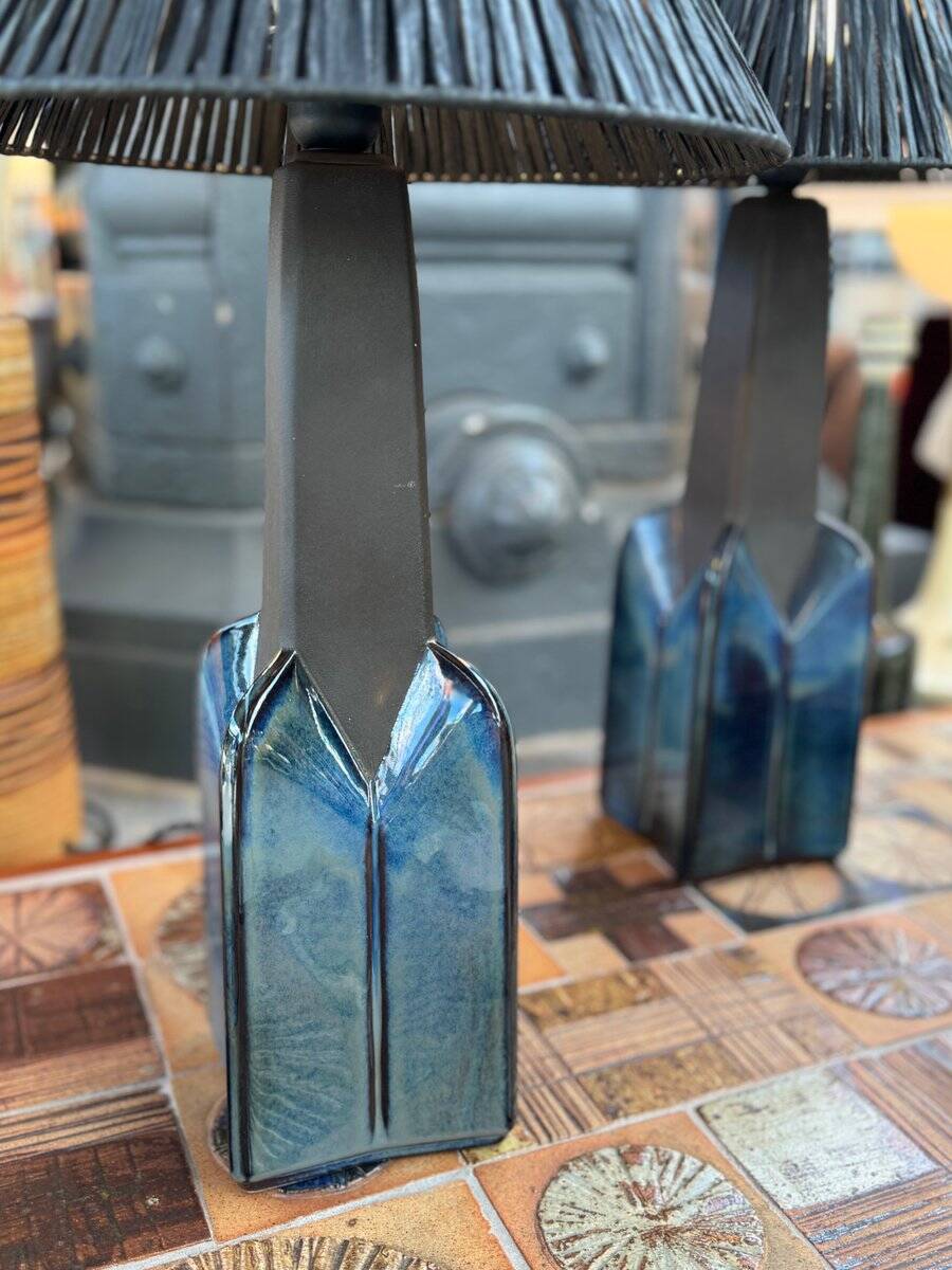 Stoneware ceramic table lamps by Einar Johansen for Søholm Stentøj, 1970s, set of 2