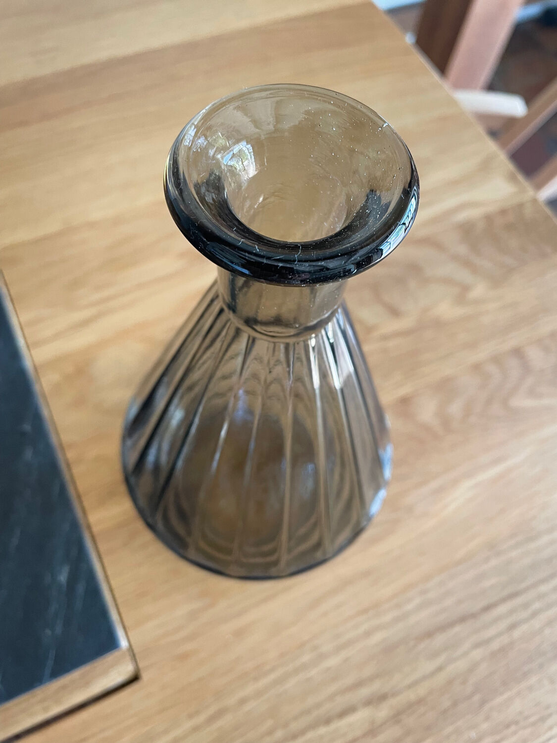 Amber glass decanter