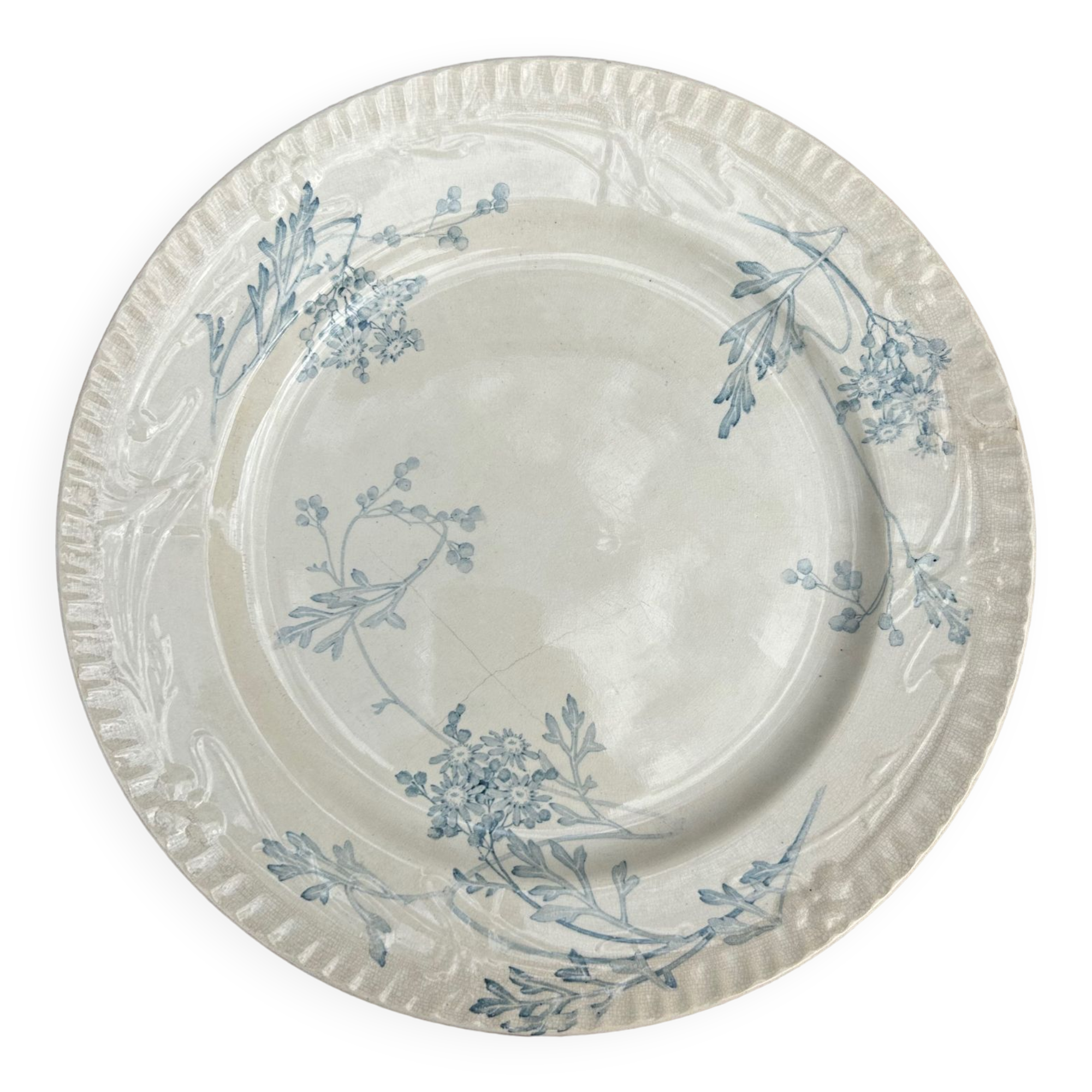 Large Magenta Creil and Montereau dish