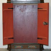 Armoire de mariage allemande peinte à la main, ancienne, 1829-1851