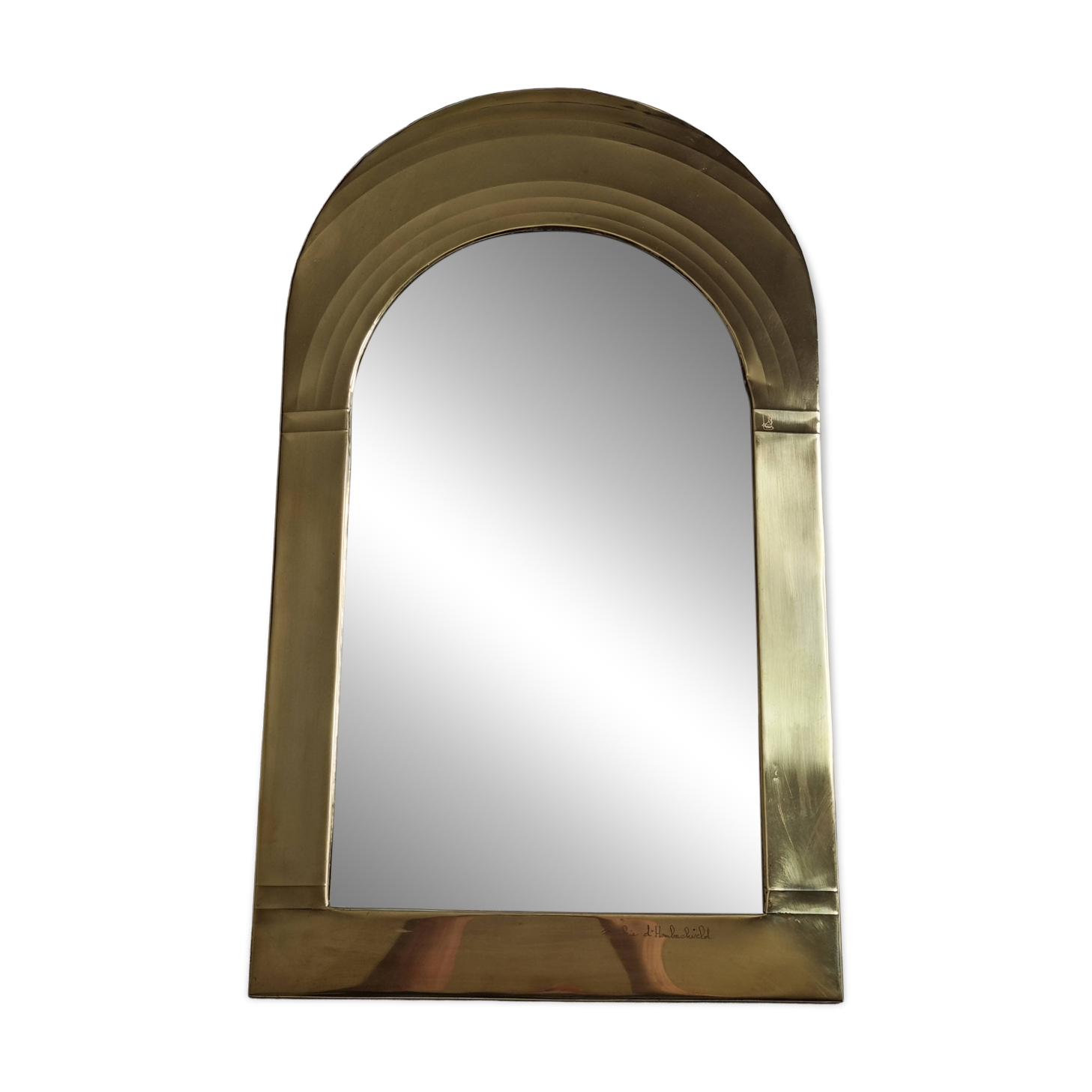 Brass mirror by Frankie d'Homborchveld, unique piece, 60 x 35 cm