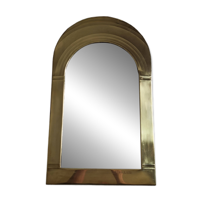 Miroir en laiton signé Frankie d’Homborchveld, pièce unique, 60 x 35 cm