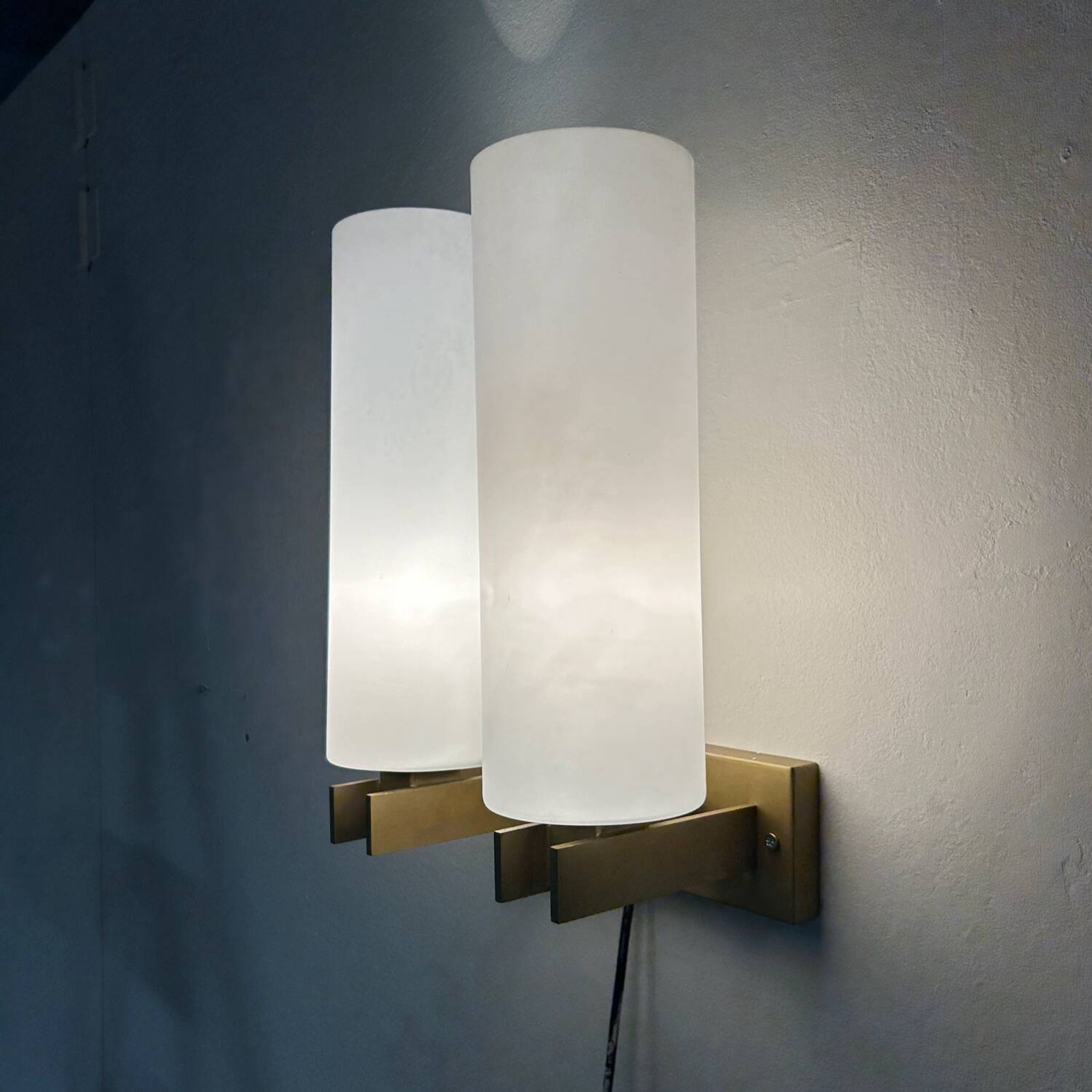 Opal glass Wall Lamp model C-1515/2 by Raak, 1960s | Mid-century Design