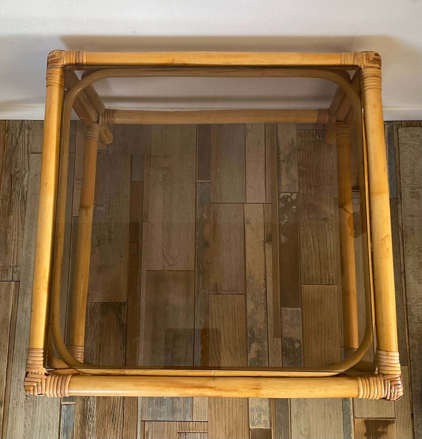 Tabb bo the vintage rattan and smoked glass bass