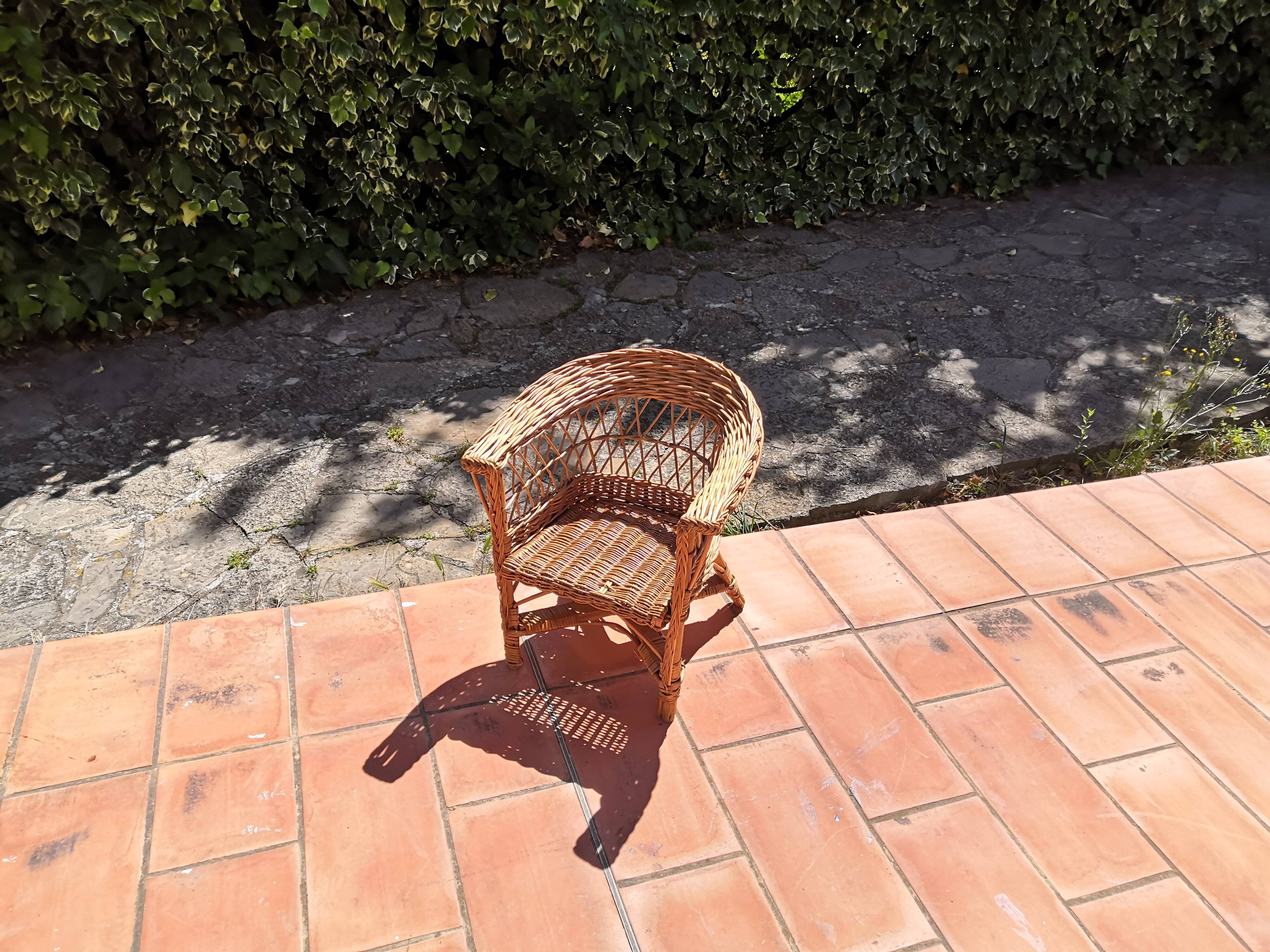 Vintage rattan children's armchair 1960