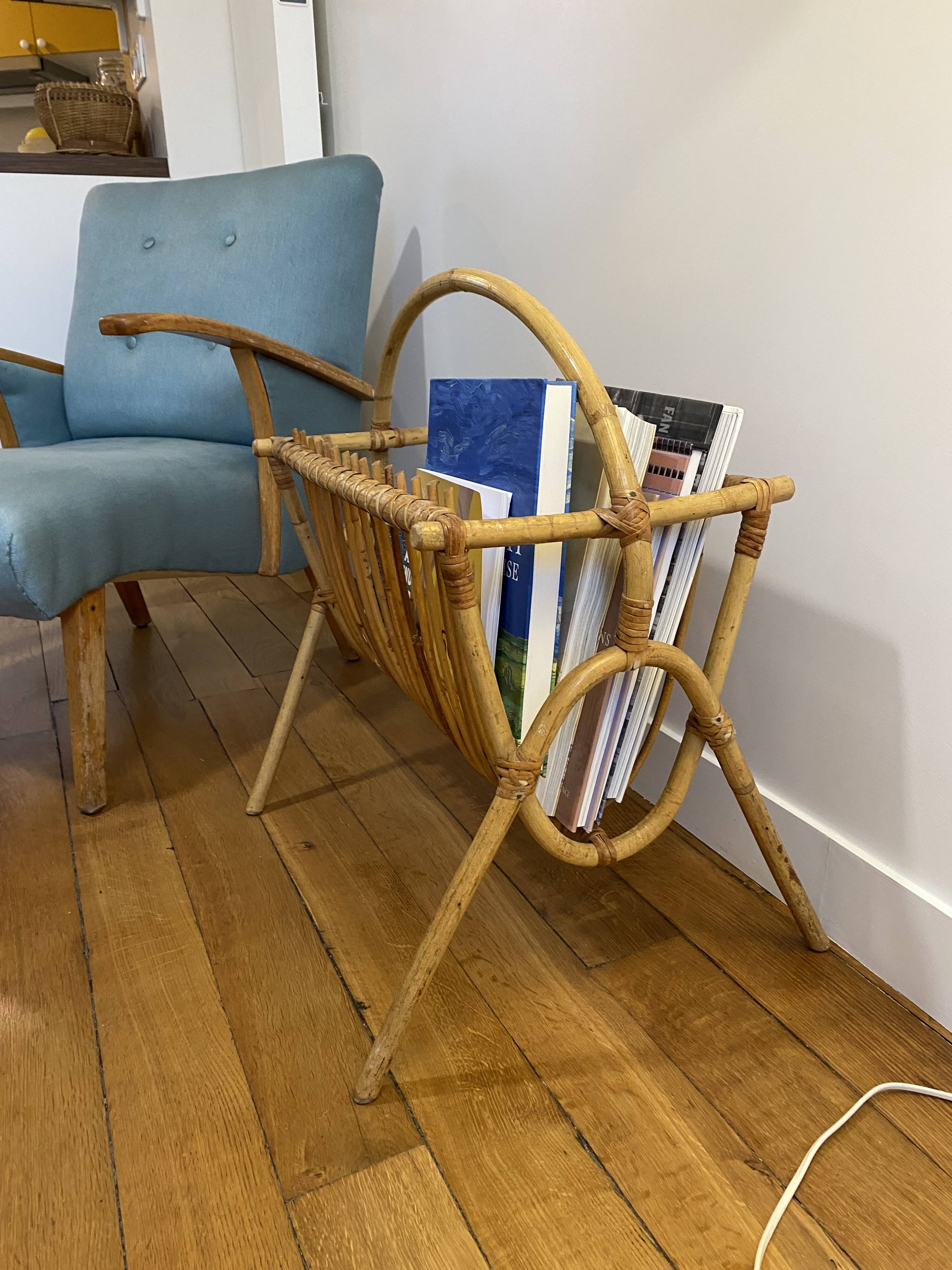 Bamboo magazine rack