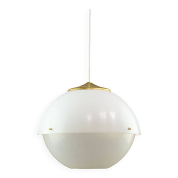 Suspension italienne Space Age en laiton et plexiglas, années 1970