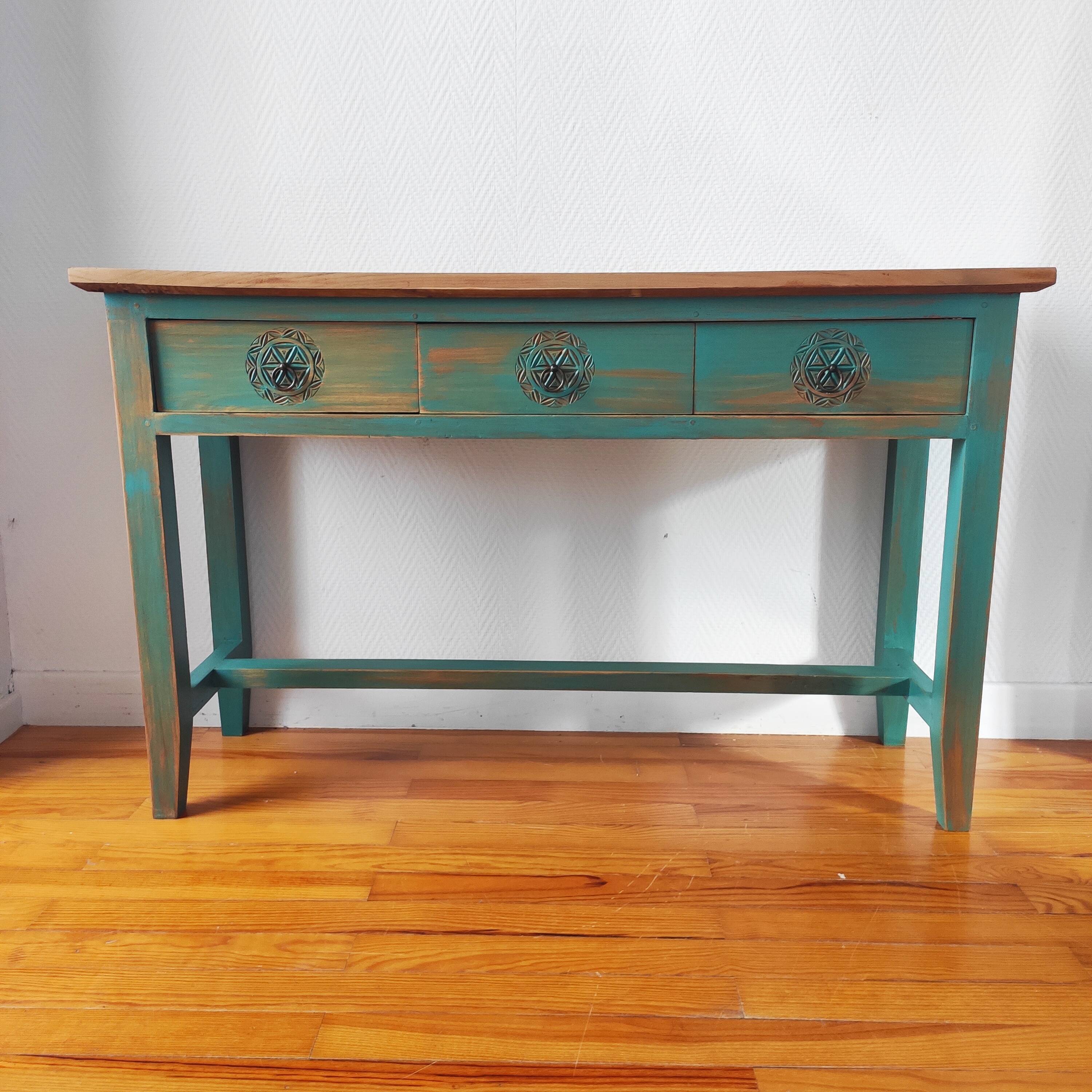 Patinated Balinese console