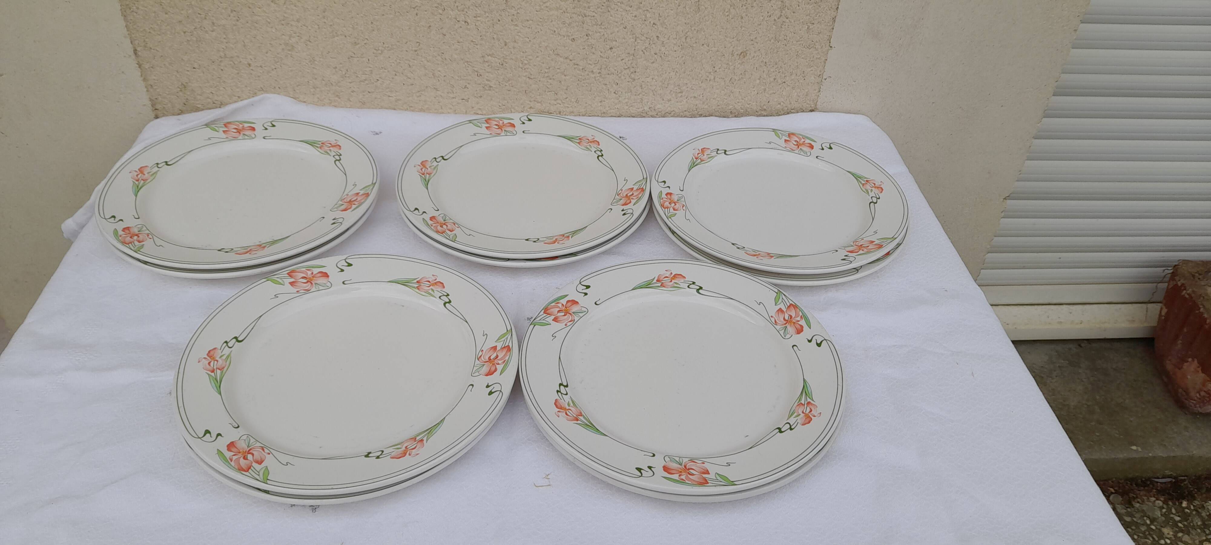 10 Villeroy & Boch vitro porcelain plates Miami model diam 23 cm