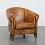 Fauteuil club en cuir de mouton
