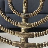 Large Menorah/Hebrew Chandelier with 8 branches. Star of David. Bronze.