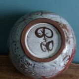 Empty pocket bowl signed Le Murier Gustave and Micheline Reynaud, Vallauris