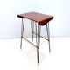 Vintage tv stand/ side table with an ebonized beech top and an iron frame, italy