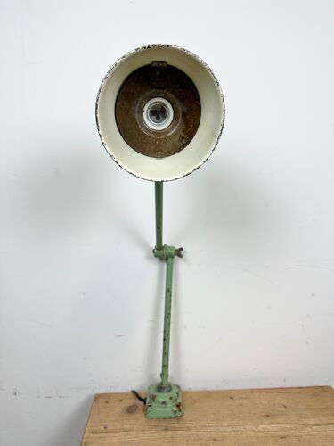 Lampe de table d’atelier industriel vert, années 1960