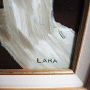 Old Still Life Painting Signed & Framed: Lara