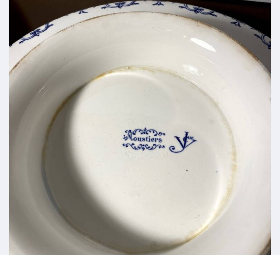 4 old Moustiers plates