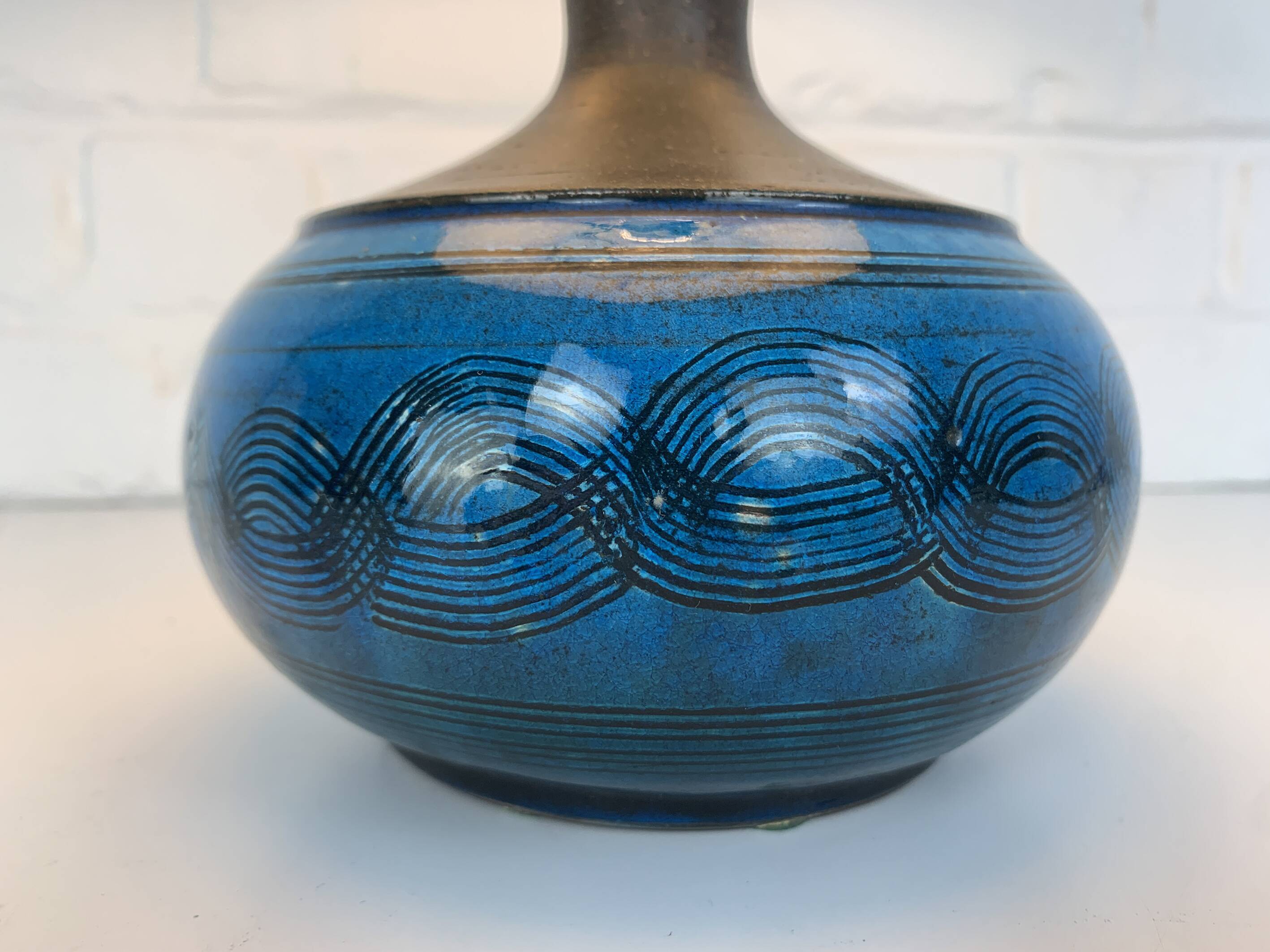 Scandinavian ceramic table lamp, Nils Kähler for HAK, Denmark, 1960s