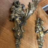 Pair of Art Nouveau wall sconces in bronze