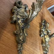 Pair of Art Nouveau wall sconces in bronze