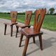 Lot de 3 chaises brutaliste Aranjou style olavi Hanninen