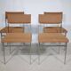 Mid Century Chairs in Chrome and Fabric, Set of 4, 1970s