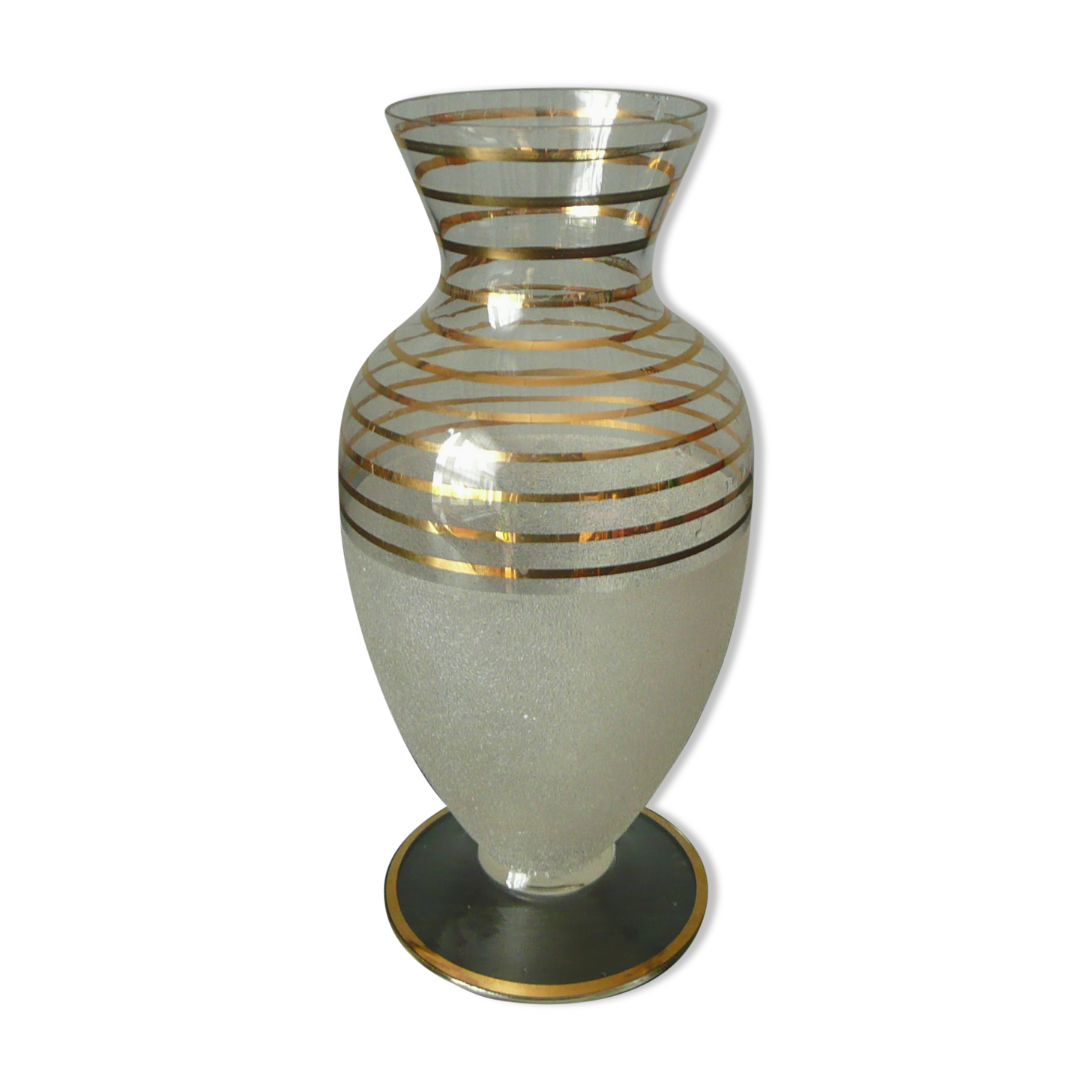 Granite and gold glass vase