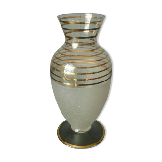 Granite and gold glass vase