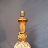 Vintage Art Deco Pineapple Lamp Base in Wood & Gold