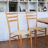 Pair of Scandinavian straw chairs