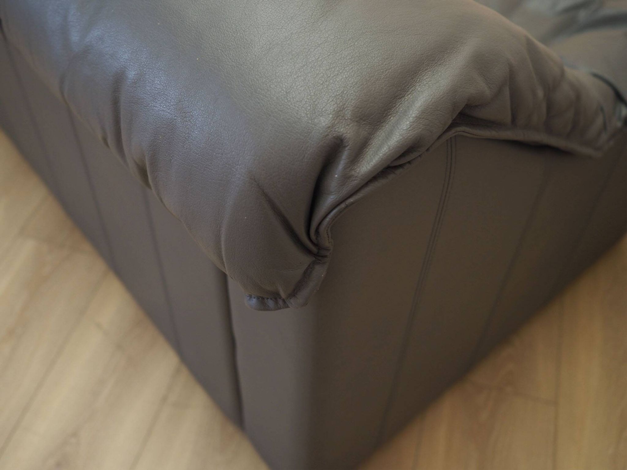 Italian leather sofa, three-seater, 1970s